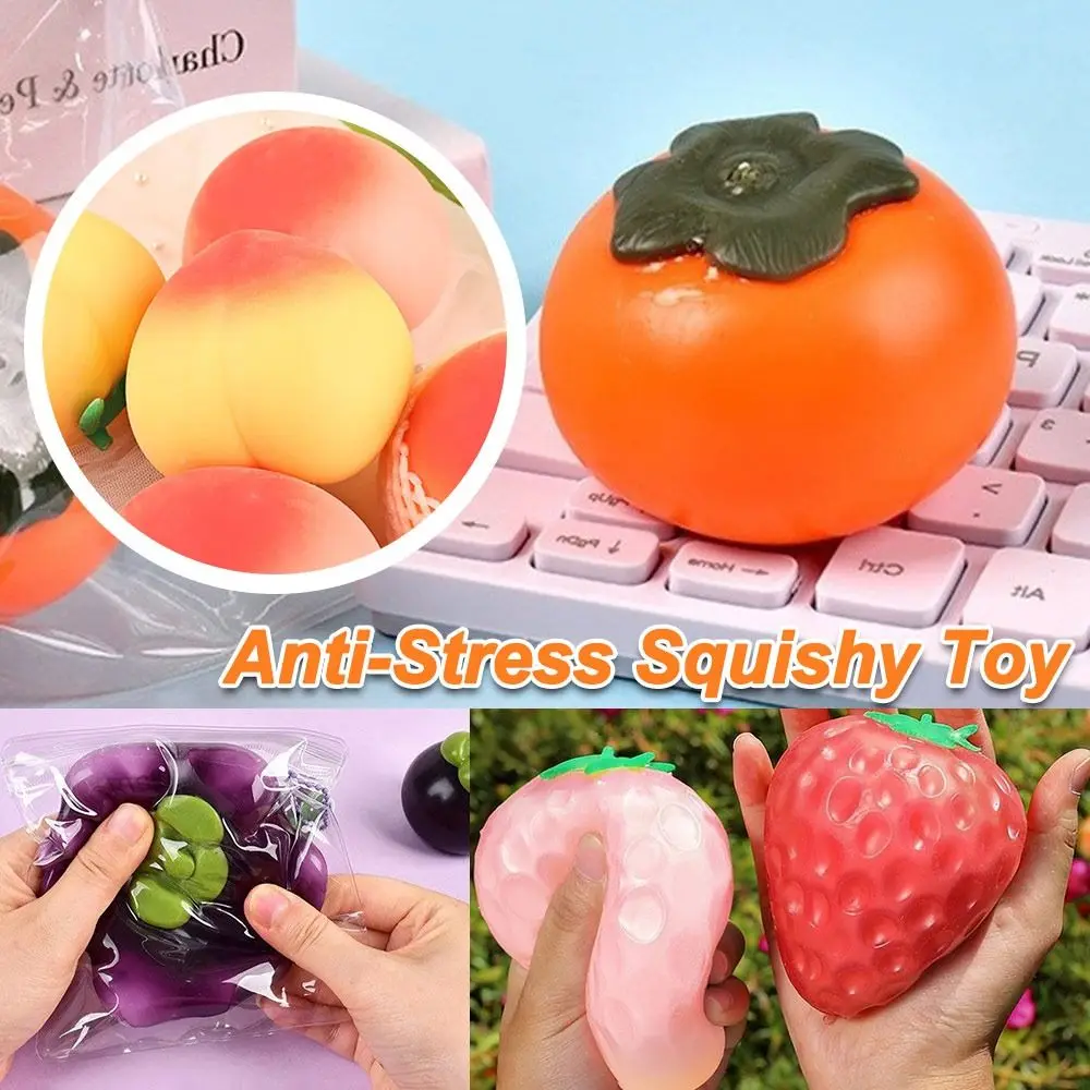 Funny Fruit Shape​​ Squeeze Toy Release Emotion Stretchable ​​ Anti-Stress Squeeze Toy​​ ​​Non-Toxic & Safe​​ Soft & Durable