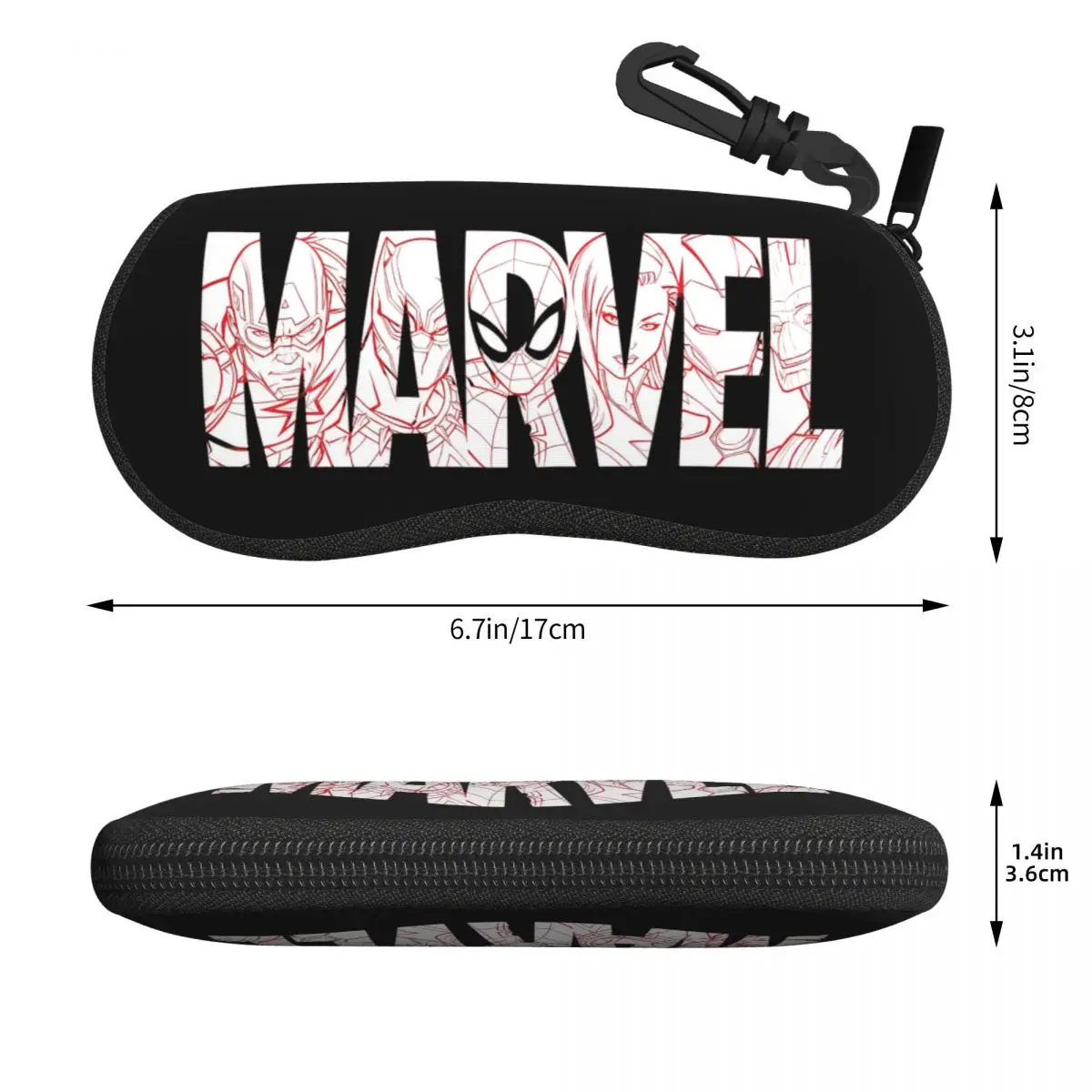 Marvel-Logo Spider-Man Glasses Case Unisex New Iron Man Cartoon Sunglasses Box Charming Sunglasses Box