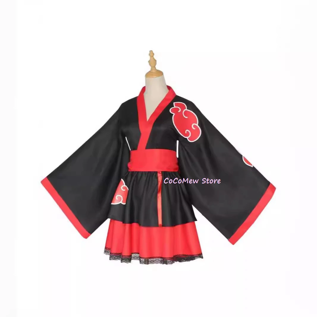 Anime Cosplay female Dress Women Costume Akatsuki Kimono Girl Dress Uchiha Sasuke Lolita Clothing Suit party uniform