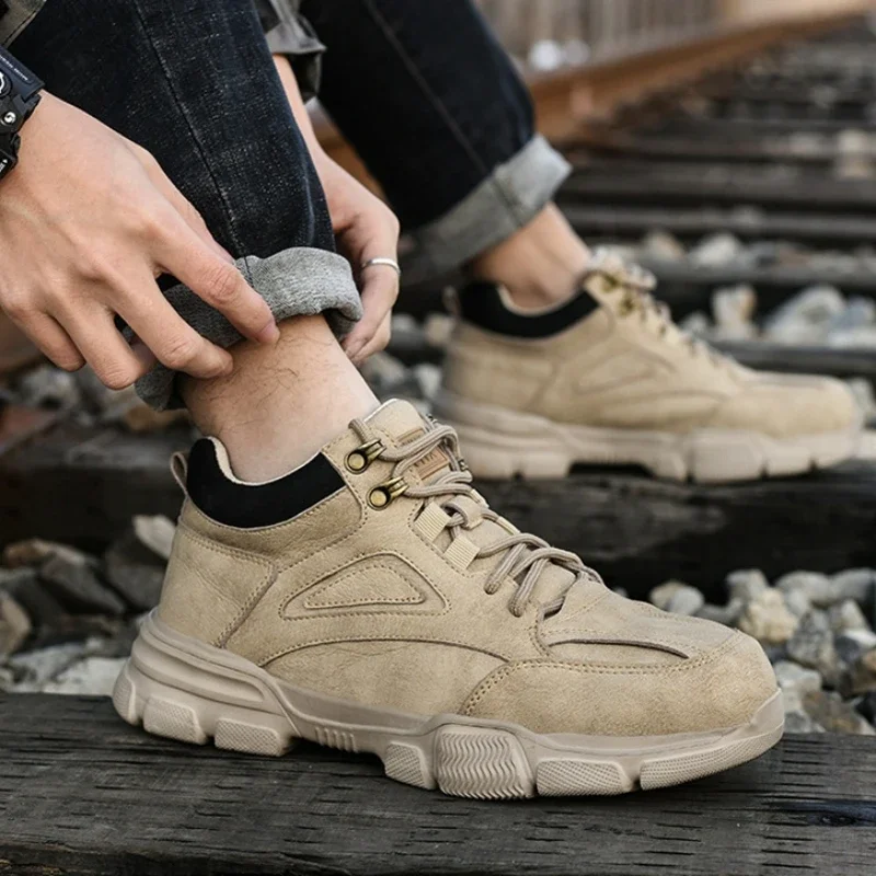 High-quality Safety Shoes Work Men\'s Boots Indestructible Boot Anti-smash Anti-puncture Steel Toe Shoes for Men Protective Boots