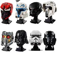 Anime Stormtrooper Vader Tie Fighter Pilot Helmet Building Blocks Series Collection Building Blocks Model Toy Birthday Gifts