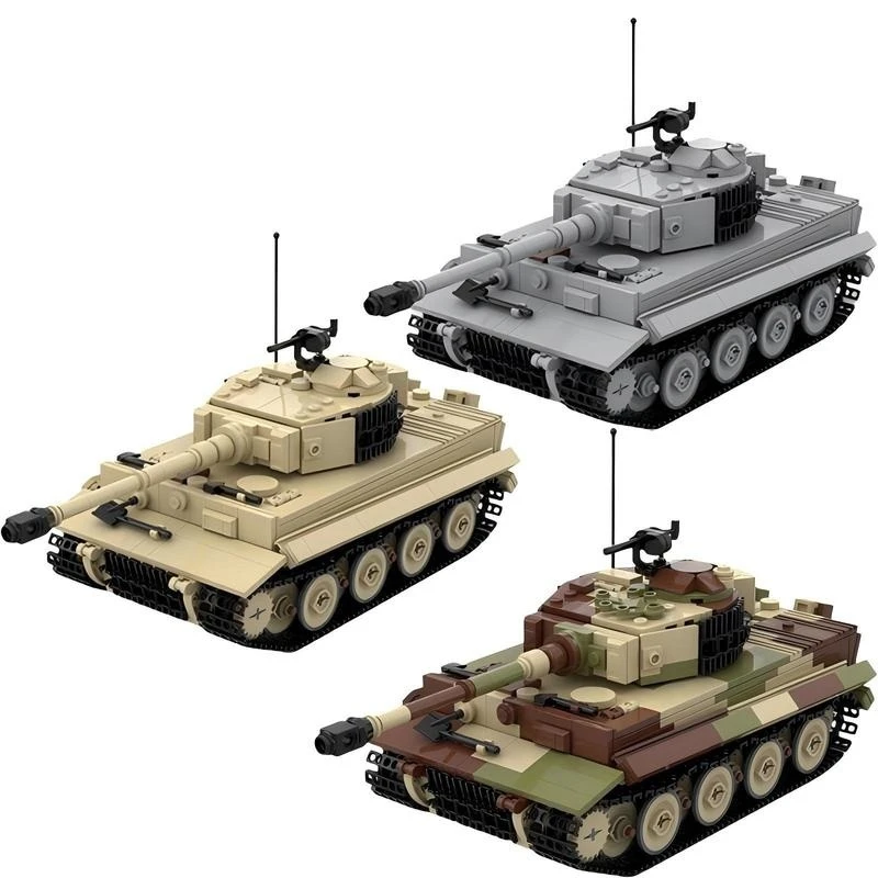 

MOC small particle building blocks Tiger tank model military series educational boy mosaic building blocks toy ornaments