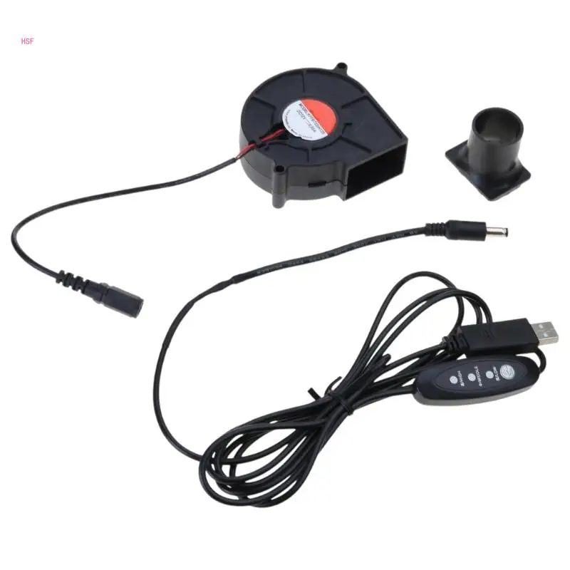 Barbecue Blower with USB Cable Air Duct Manual Starting Fan 3 Gear Speed Control