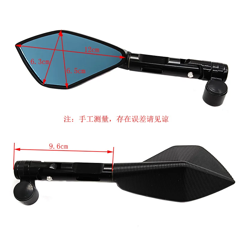 Universal Motorcycle 8MM 10MM Mirror CNC Side Rearview Blue Anti-glare Mirrors Custom Cruiser Chopper Cafe Racer Scooter Offroad