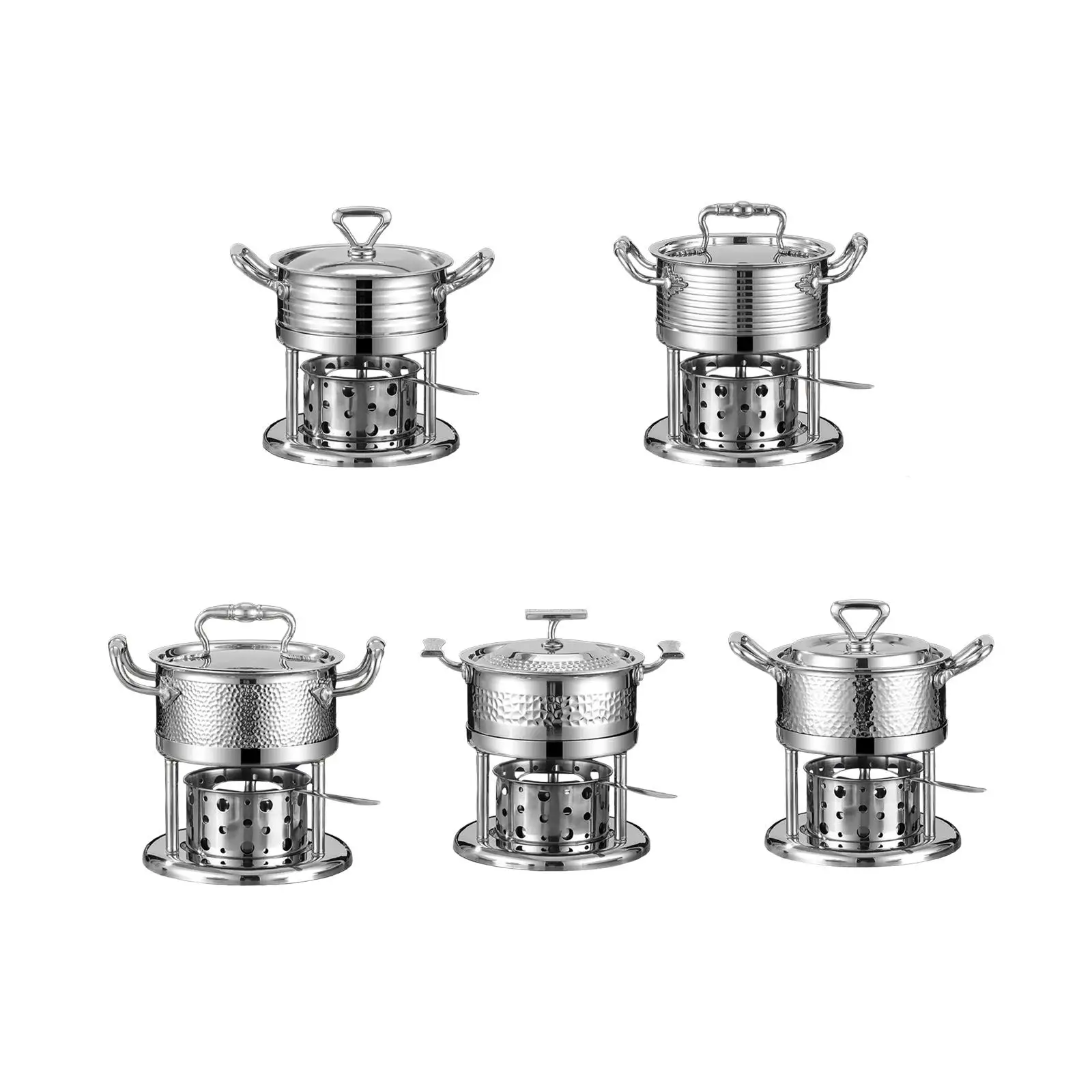 

Food Warmers Portable Chafing Dishes Hotpot Alcohol Stove for Dormitory Outdoor Hiking Kitchenware Cooking Utensil Household