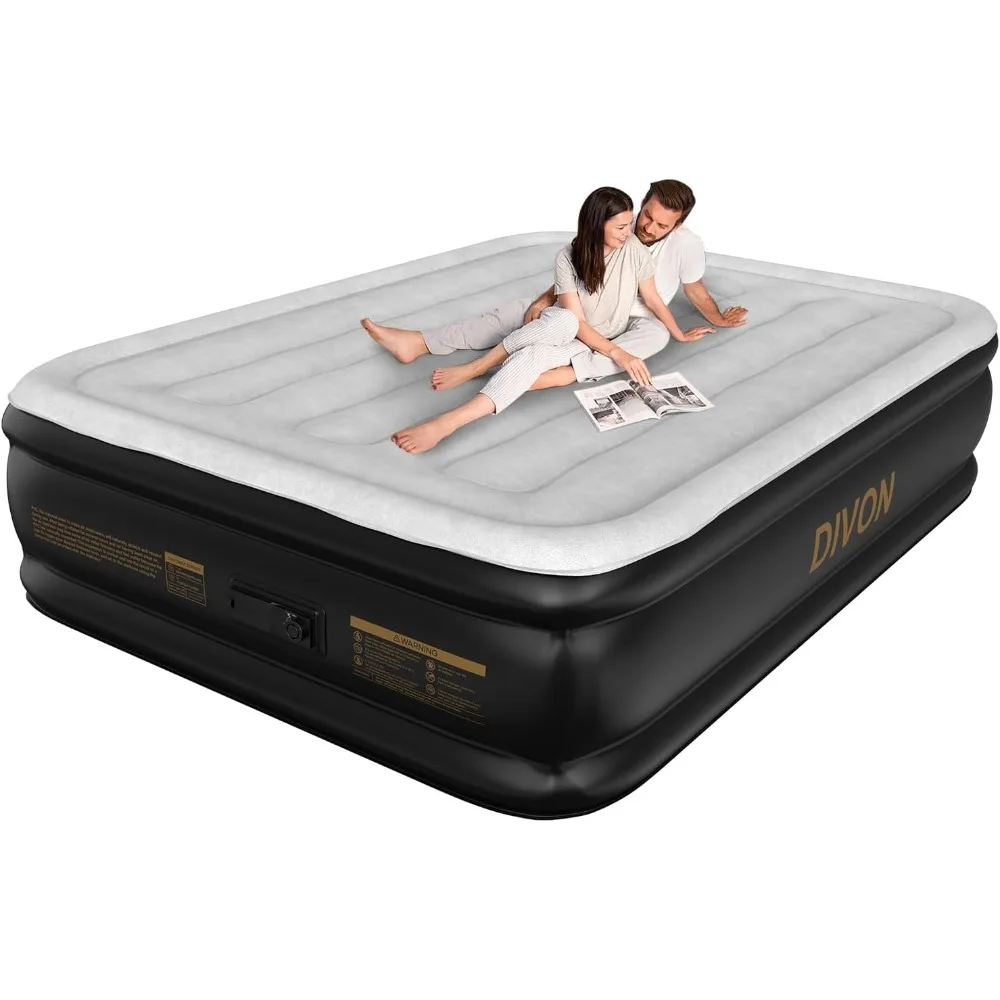 Air Mattress Full with Built in Pump,18’’High Blow Up Mattress Full with Wave Pattern,Self Inflation/Deflation Mattress in 3 Mi