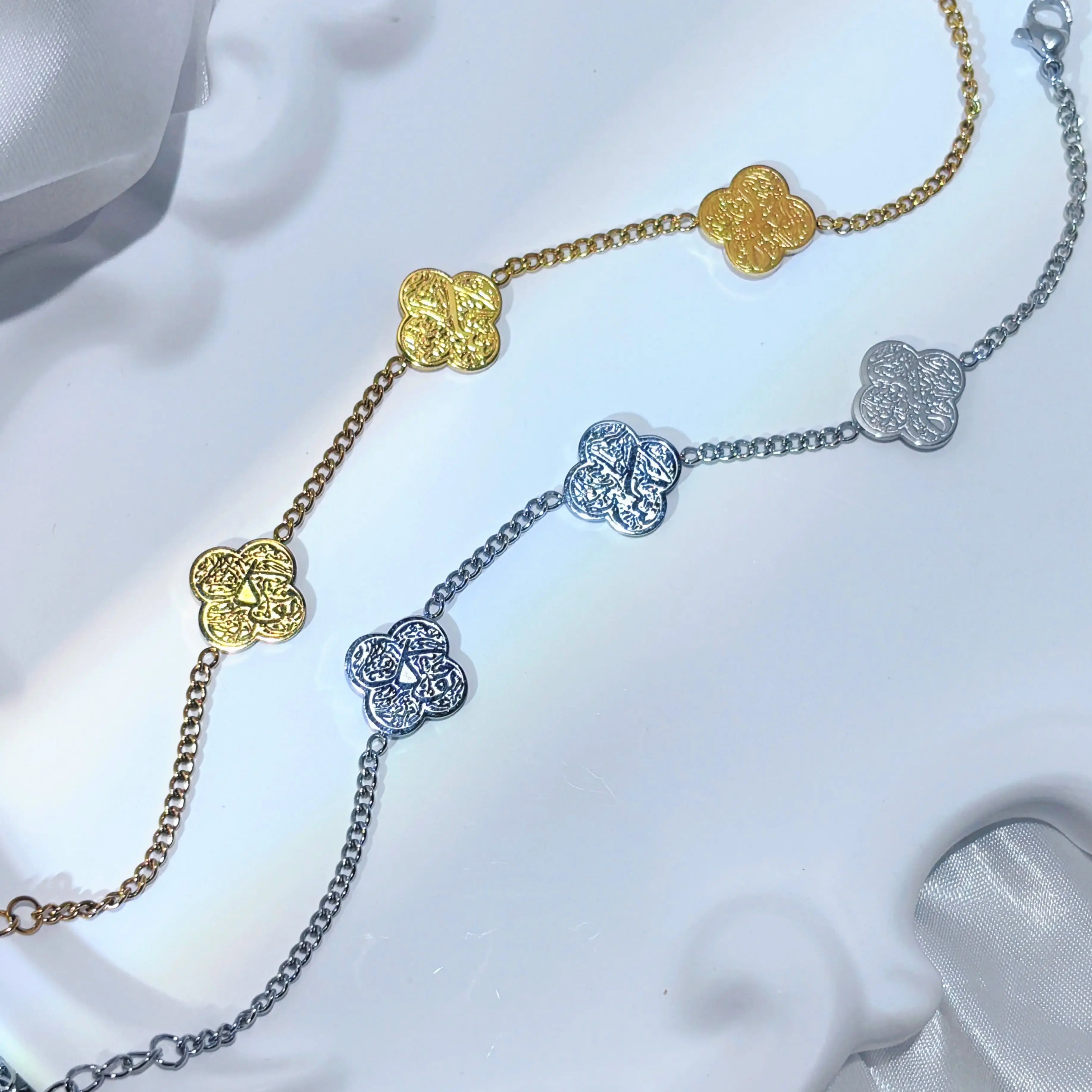 الفولاذ المقاوم للصدأ Ayatul Kursi سوار إسلامي مسلم عربي الله رسول سوار للنساء سابر شوكرا تواكول سوار #1