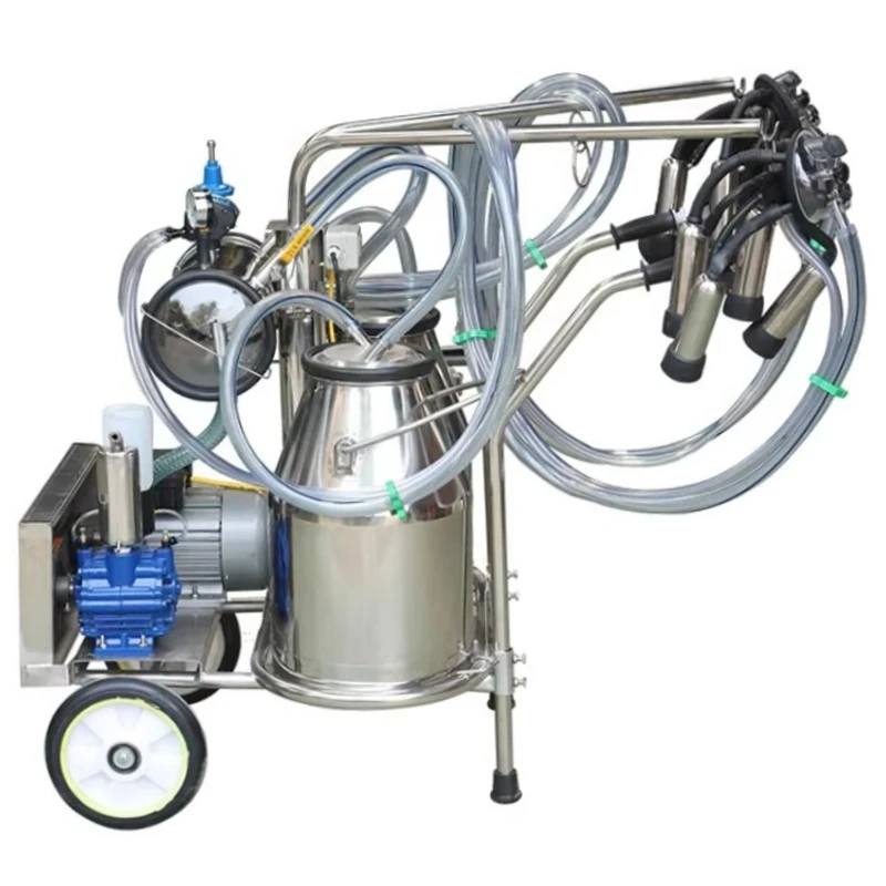

Farm Cow Portable Double Buckets Milking Machine Electric Vacuum Pump Camel Goat Sheep Cow Milking Machine