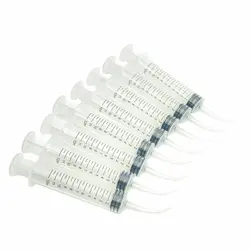 8pcs Disposable Dental Irrigation Syringe With Curved Tip 12CC for Dentist Use Dental Consumable Material