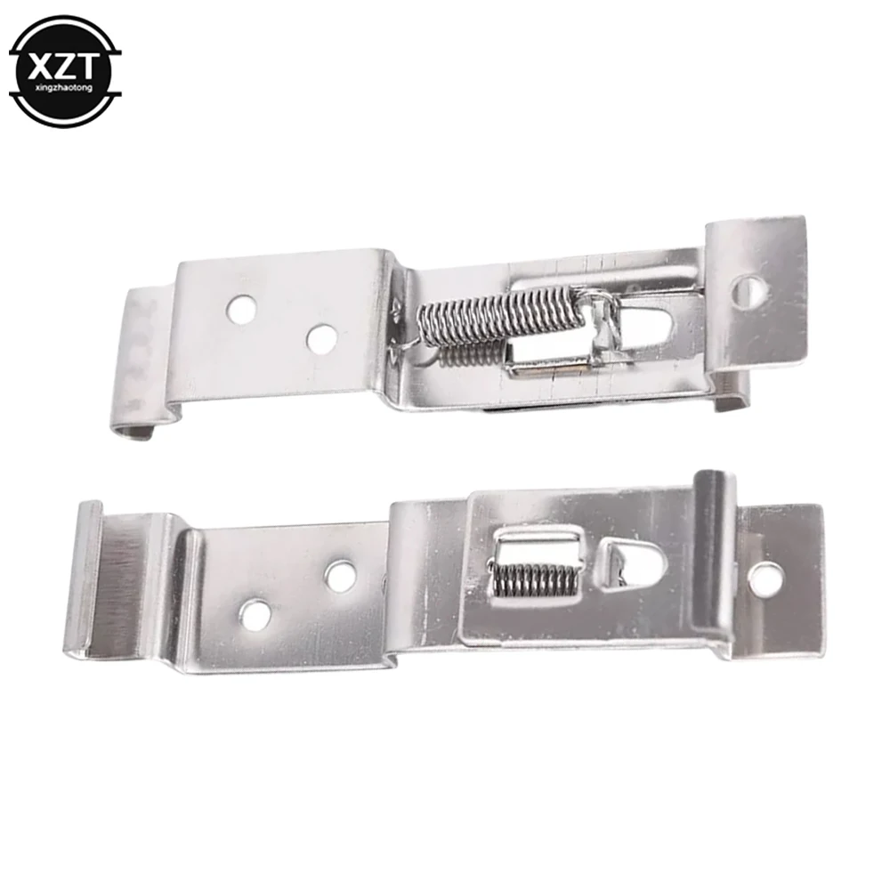 

2 PCS Rectangular Car License Plate Spring Loaded Stainless Steel Bracket Cars Frame Holder Clamps Trailer Number Plate Clips