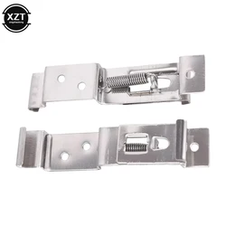 2 PCS Rectangular Car License Plate Spring Loaded Stainless Steel Bracket Cars Frame Holder Clamps Trailer Number Plate Clips