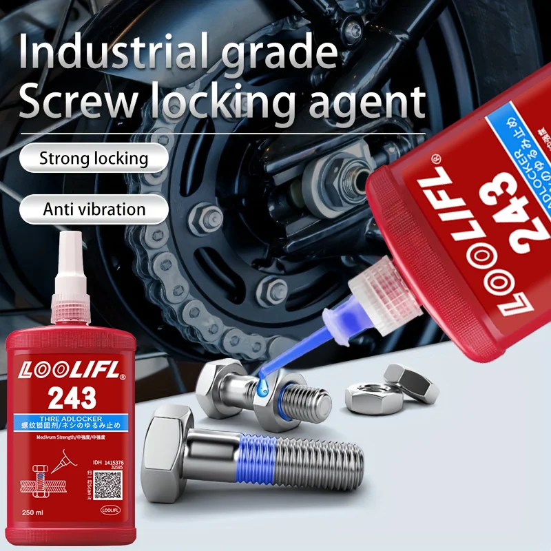 

Клей для фиксации резьбы 243: предотвращает ослабление, ржавчину, обеспечивает заполнение швов, высокотемпературный и анаэробный клей, средней прочности