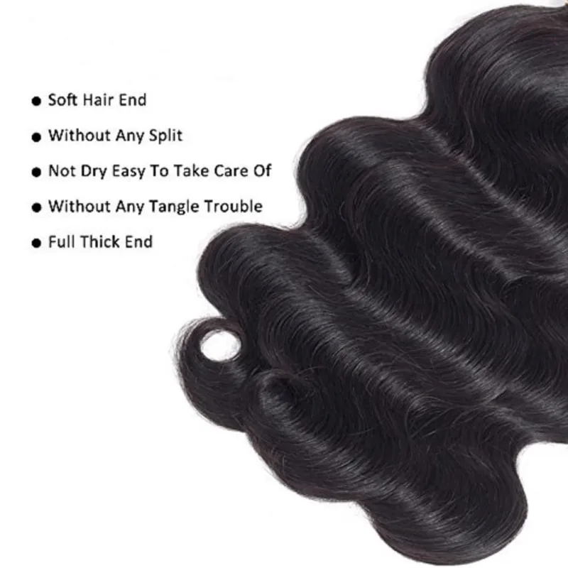 Body Wave Human Hair 3 Bundles 8-32 Inches 100% Unprocessed Brazilian Virgin Double Weft Hair Extensions Natural Color 100g/PC