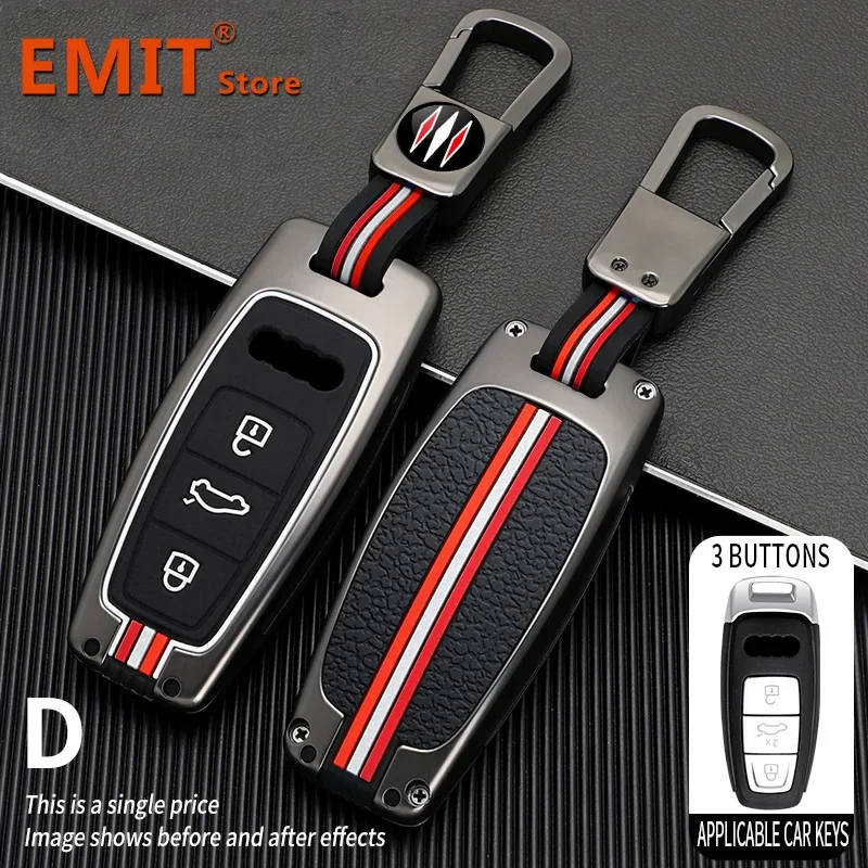 Car Key Case for Audi Q8 RSQ8 A6 C8 S6 RS6 A7 S7 S8 RS7 A1 A2 A3 A4L 8Y A8 D5 RS E-tron GT Q4 Q5L Q7 Remote Cover Keychain Fob