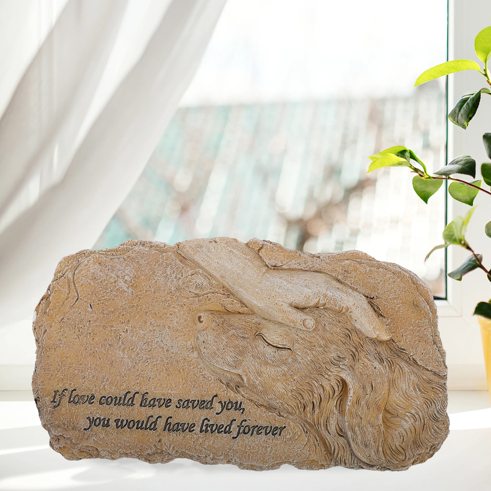 

Pet Memorial Tribute Statue Dog Grave Marker Resin Sculpture Waterproof Stable Decorative Gift Memorial Pet Statue