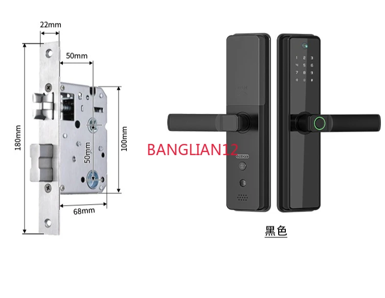 New semi-automatic anti-theft door lock, graffiti cat eye monitoring smart lock, multi-functional combination lock - view 3