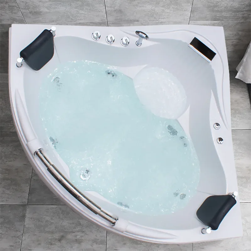 Acrylic double massage surfing bath tub fan shaped independent art hotel engineering insulation