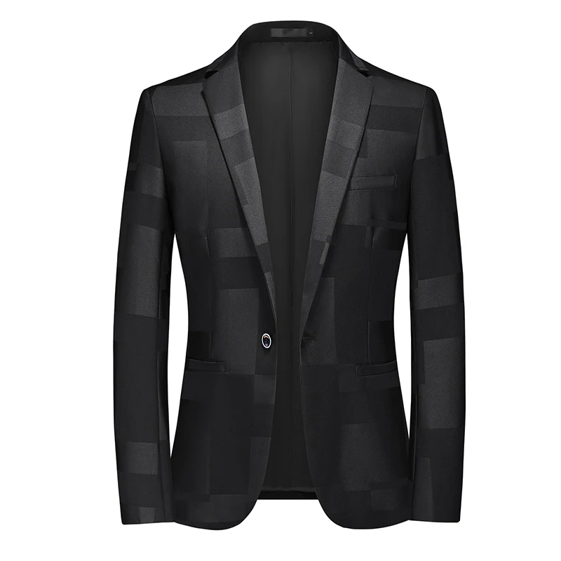 Spring Autumn Men's Slim Fit Blazers Fashion Single Button Suit Jackets Men Patchwork Smart Casual Blazer Outerwear Suit Coats
