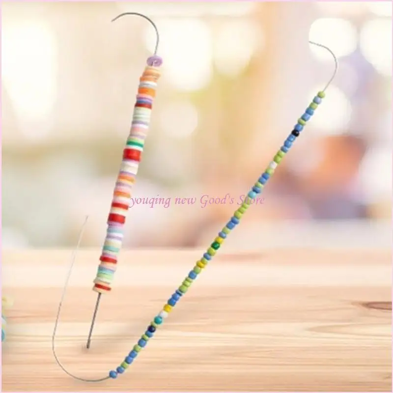 57QA Complete Beading Needle Set Sturdy Bead Spinner Needle Stainless Steel Crafting Tools with Threader for Crafting
