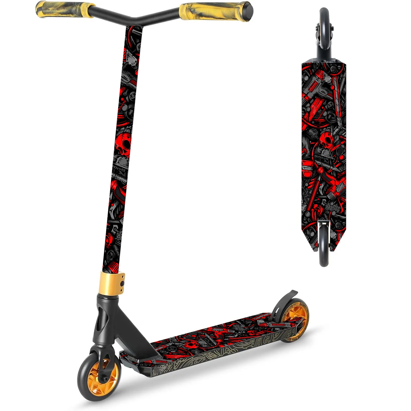 

1 piece, dark machinery, fashion scooter sticker, skateboard sticker, scooter floor mat sticker, cool skateboard accessories