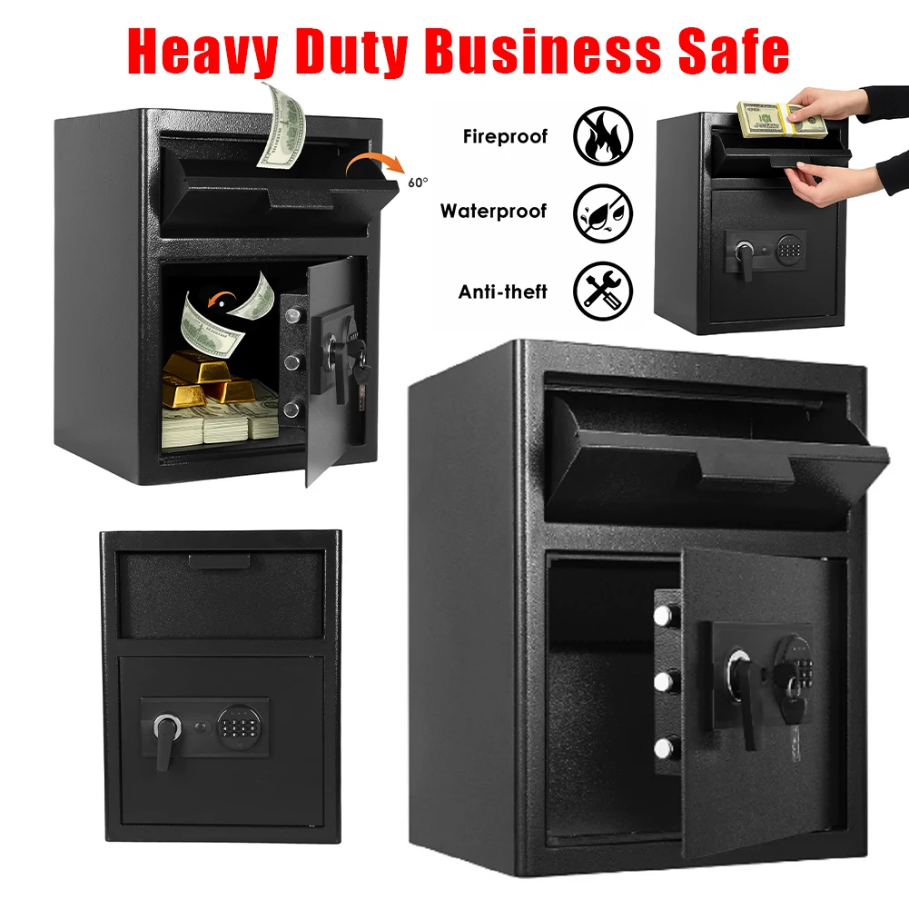 

Office Security Chest with Digital Combination Digital Depository Safe Anti-Theft Safe Box for Home Hotel Restaurant and Office