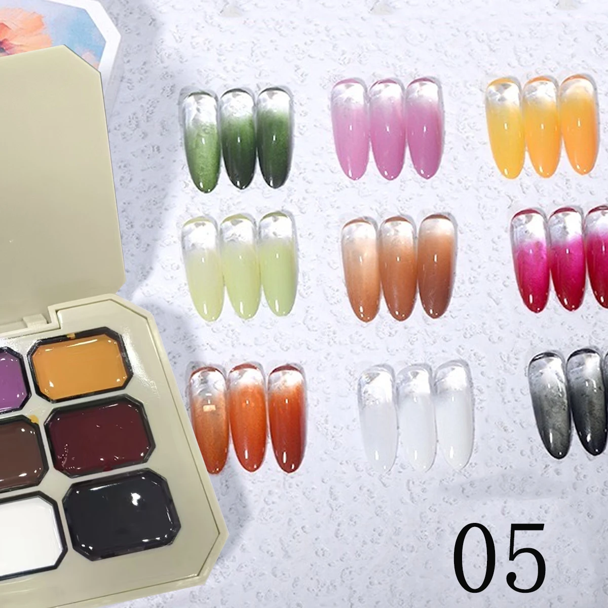 1 Stück Einfarbiges Nagellack-Gel 9-Farben-Set Hochpigmentiertes Dickflüssiges Gradient-Patting-Gel für Nagelkunst – Detail 10