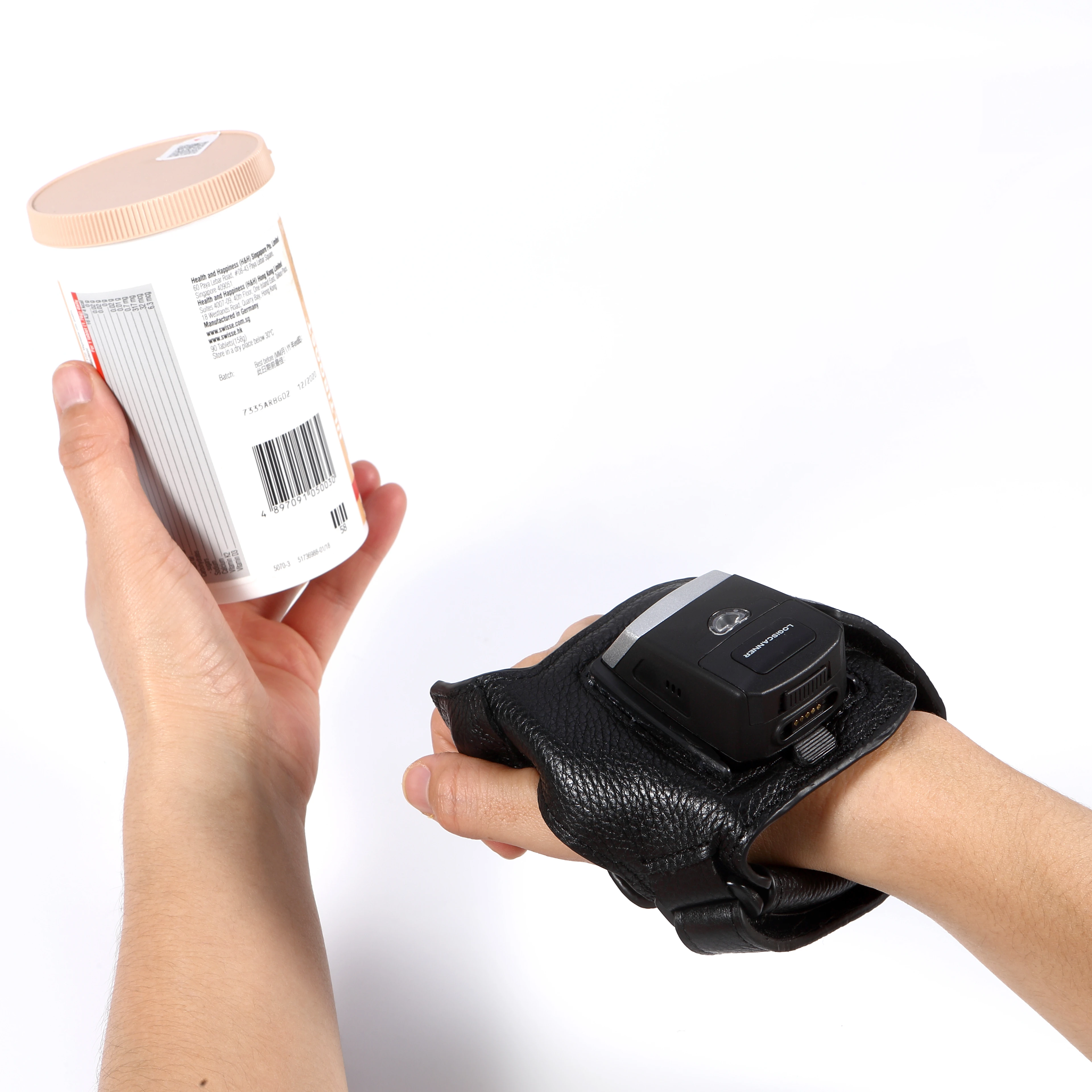 PS02 IP65 Waterproof Warehouse Wearable Glove Barcode Reader Scanner with USB Interface in Stock for Order WMS Sorting System