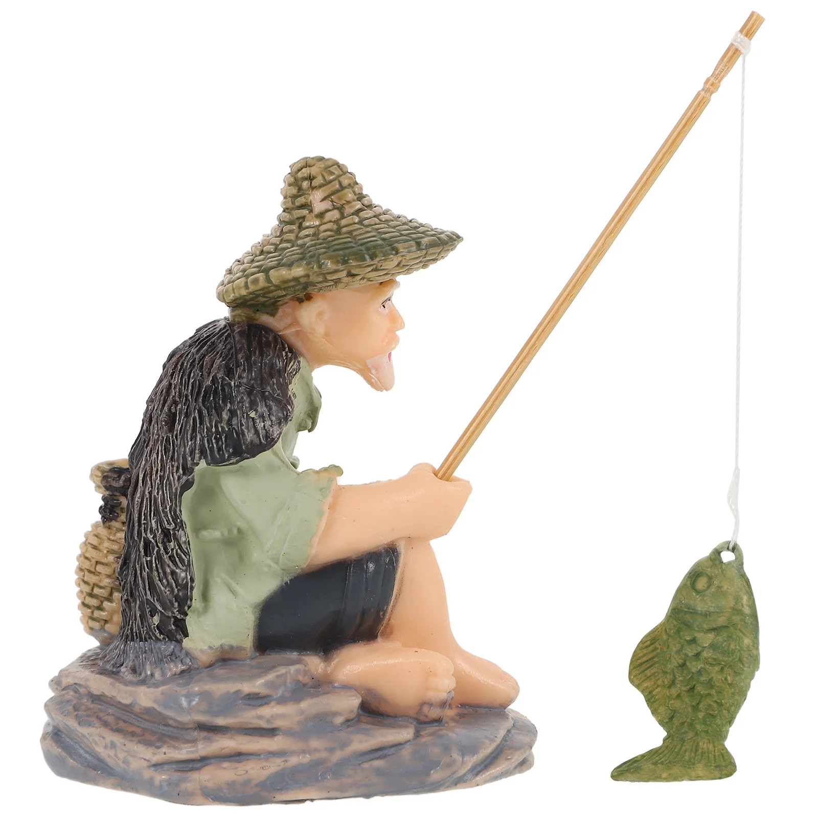 

Mini Fisherman Statue PVC Desktop Ornament Aquarium Decoration Fish Tank Fisherman Decor Aquarium Decoration