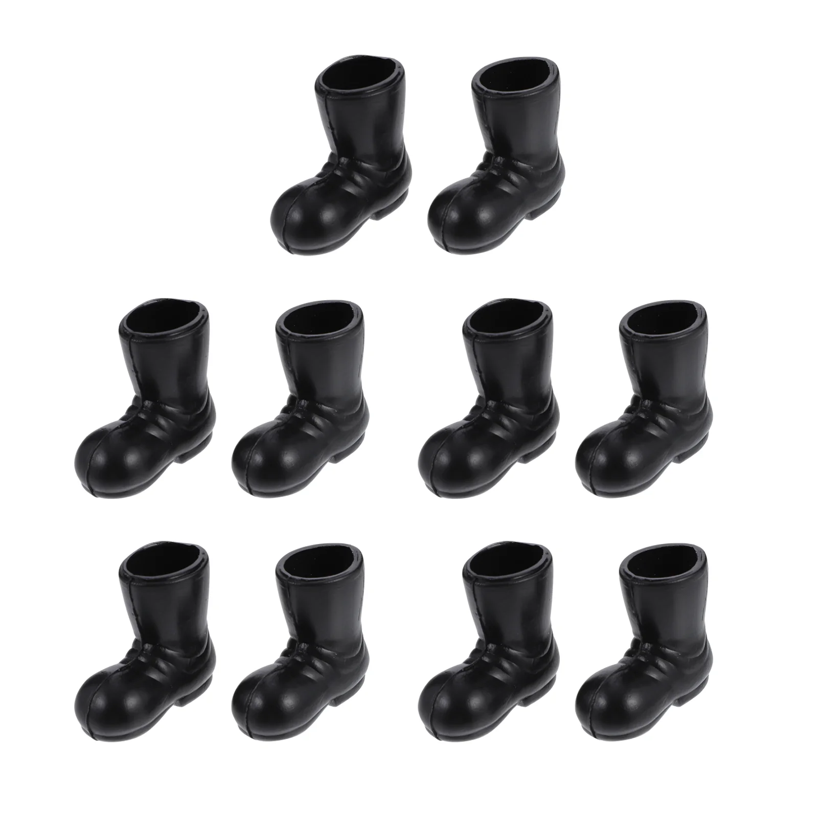 5 Pairs Decorate Model Mini Boots Child Black Shoes Toys Nativity Ornaments for Kids Santa Plastic Xmas