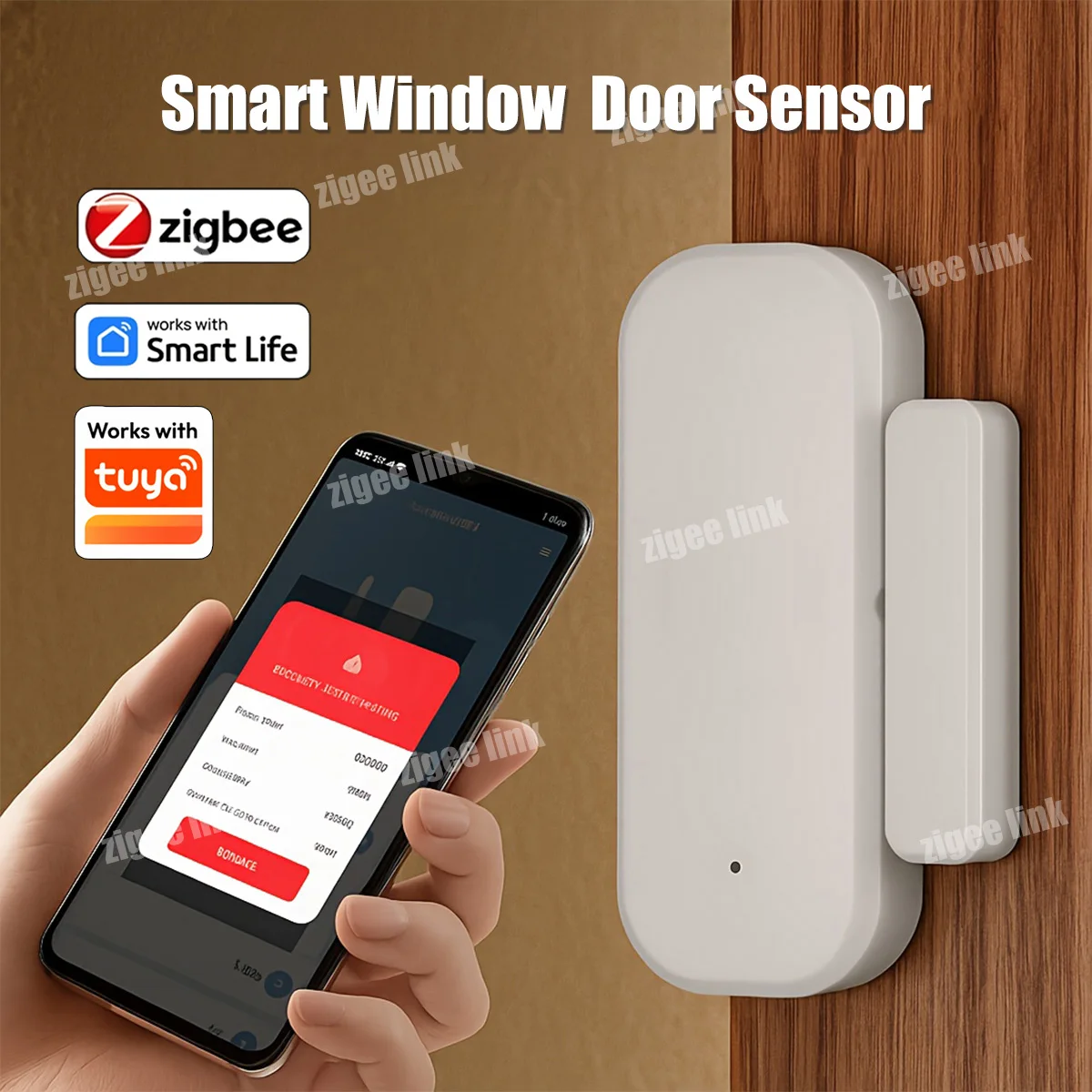 Tuya Zigbee 3.0 Smart Door Sensor Window Magnetic Sensor Wireless Door Alarm Detector Smart Home Security System