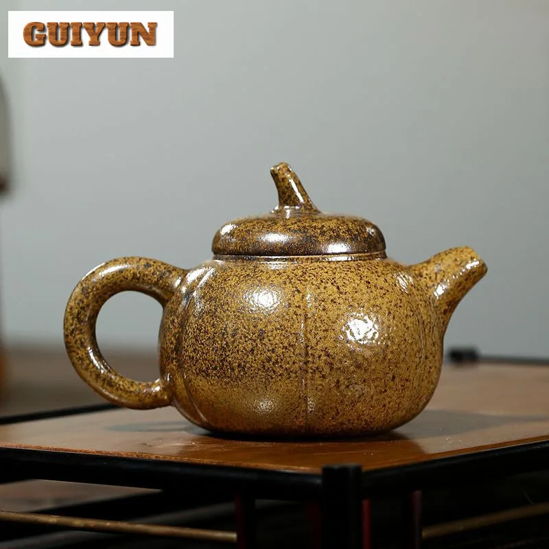 250ml Ancient Yixing Purple Clay Teapot Handmade Eggplant Pot Raw Ore Hyperthermy Section Mud Kettle Zisha Teaset Tea Collection