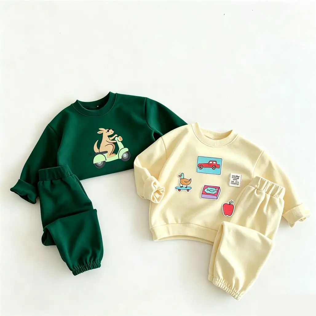 Child Fashion Clothes Outfits Cartoon Sweatshirts+Pants Two Piece Set Toddler Long-sleeved Tracksuits Baby Lovely Hoodie Pants