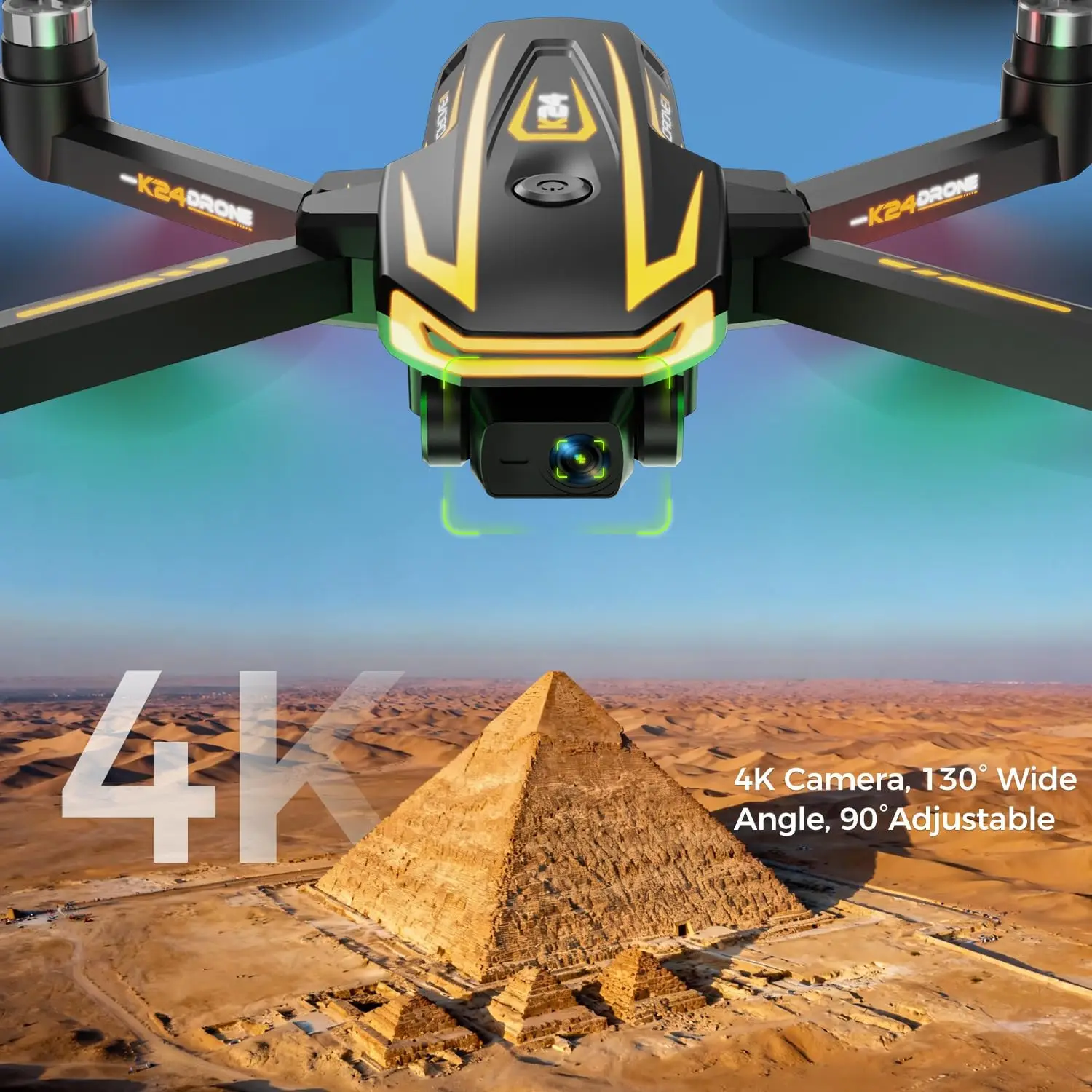 FPV Drone Camera 4K Adults Remote Big Screen Controller Two Batteries Carrying Case Gift Men Easy Fly Quadcopter Beginners Optic