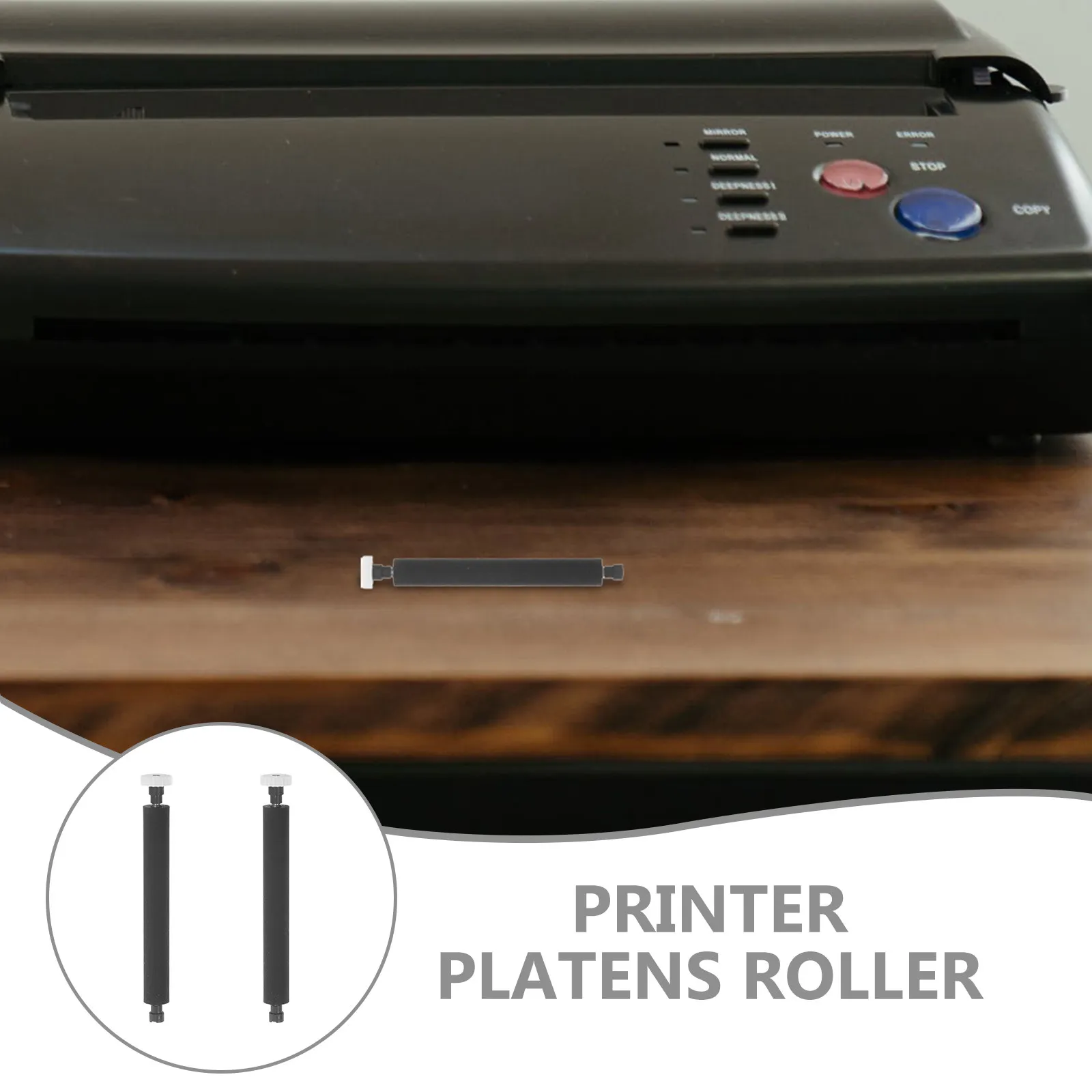 2 Pcs Printer Glue Stick Pos Roller Platen with Gear Label and Assembly Maintenance Parts Barcode Feed for Thermal Drive