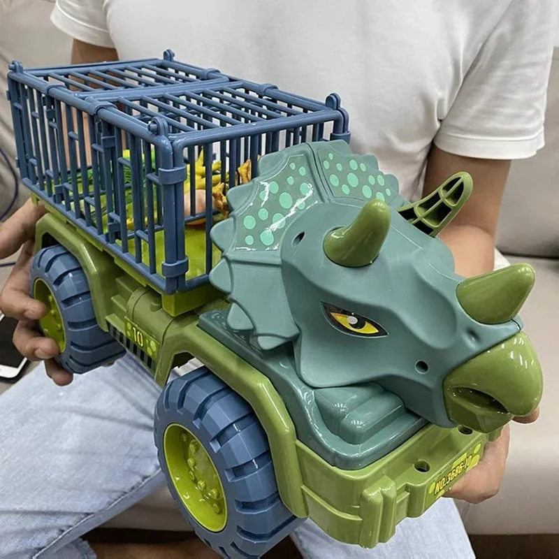 

Boys Car Toys Dinosaur Truck Transport Carrier Vehicle Dino Animal Model Tyrannosaurus Rex Kids Game Children Birthday Gifts