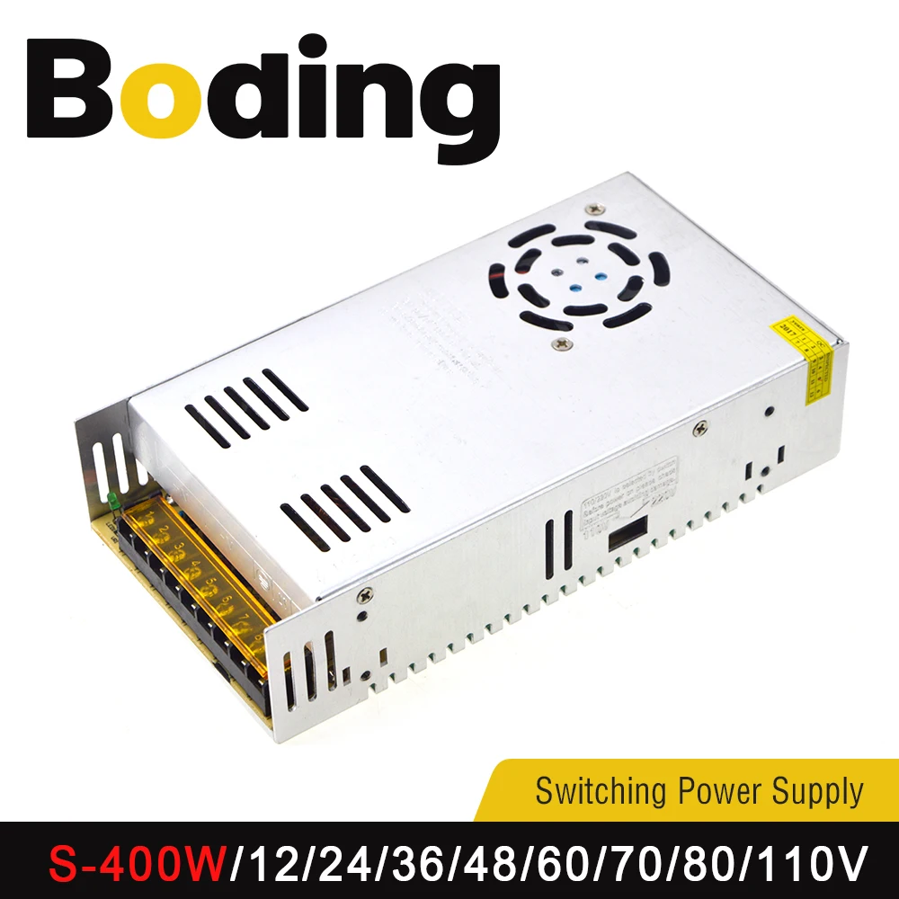 Boding 400w Regulated Dc Adjustable Switching Power Supply Input 110v/220v Output Dc 12v 36v 48v 60v 110v 220v