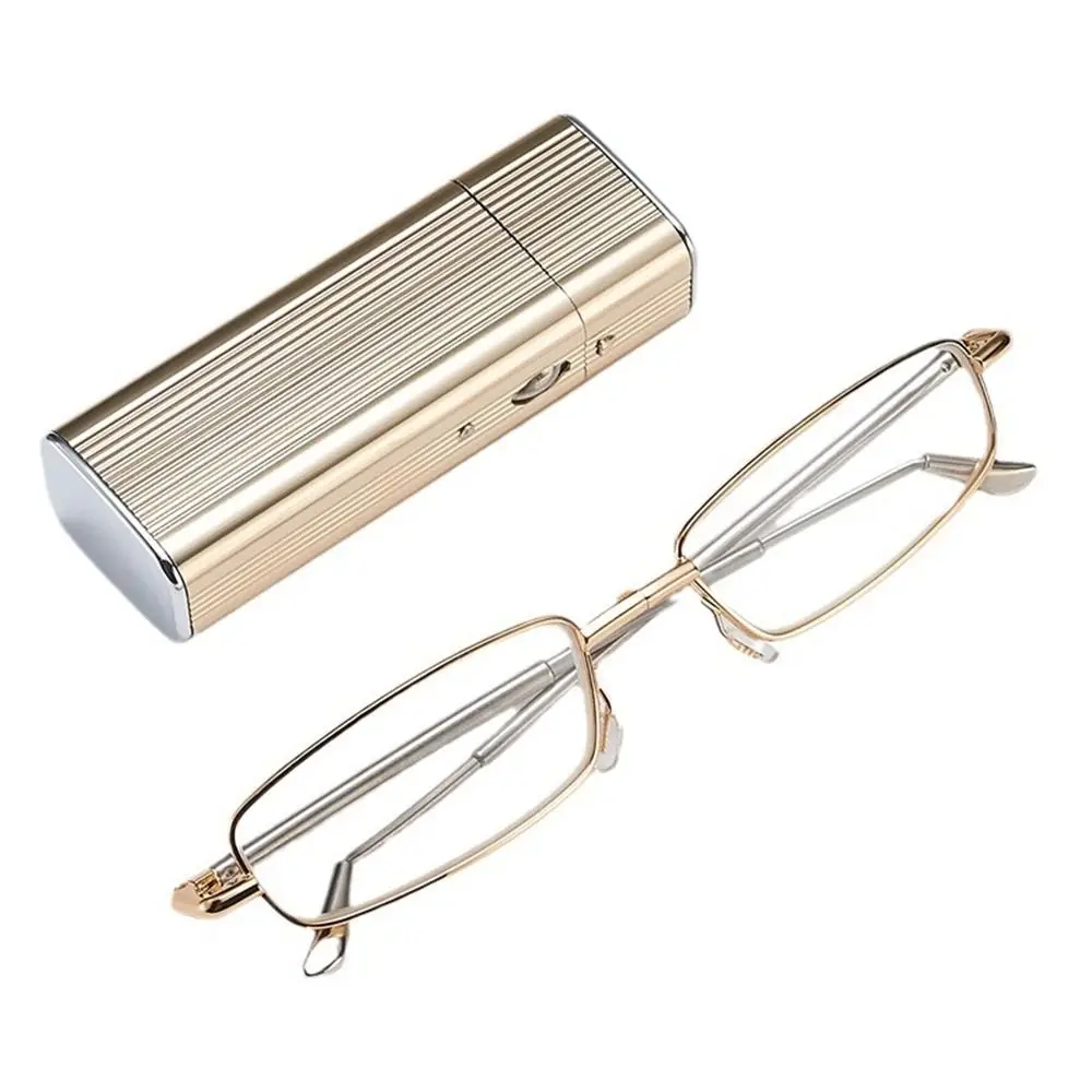 

Anti UV/Glare/Eyestrain Reading Glasses with Case Small Spring Hinge Readers Foldable Portable Presbyopia Eyeglasses