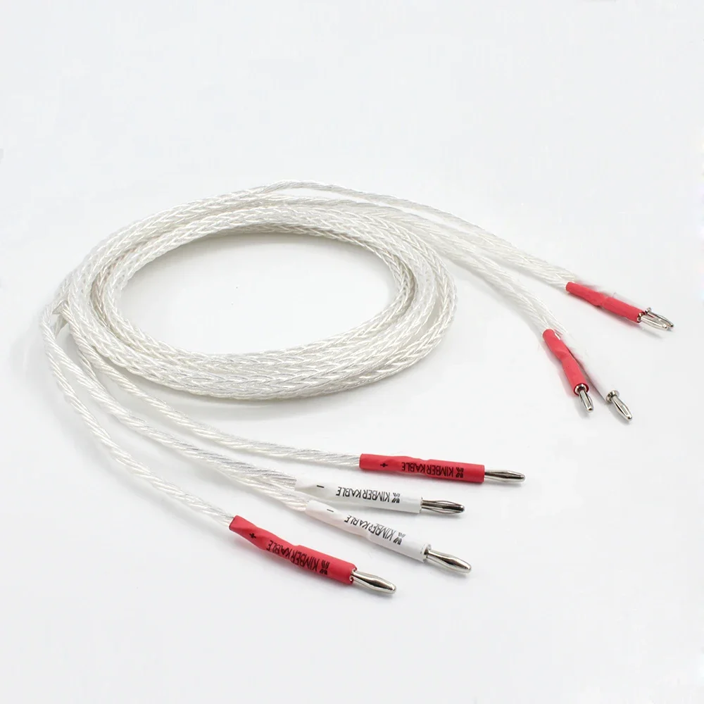 

pair -Silver Plating 8AG On Single Crystal Copper Audio Amplifier Speaker Cable Fever Level Speaker Cable