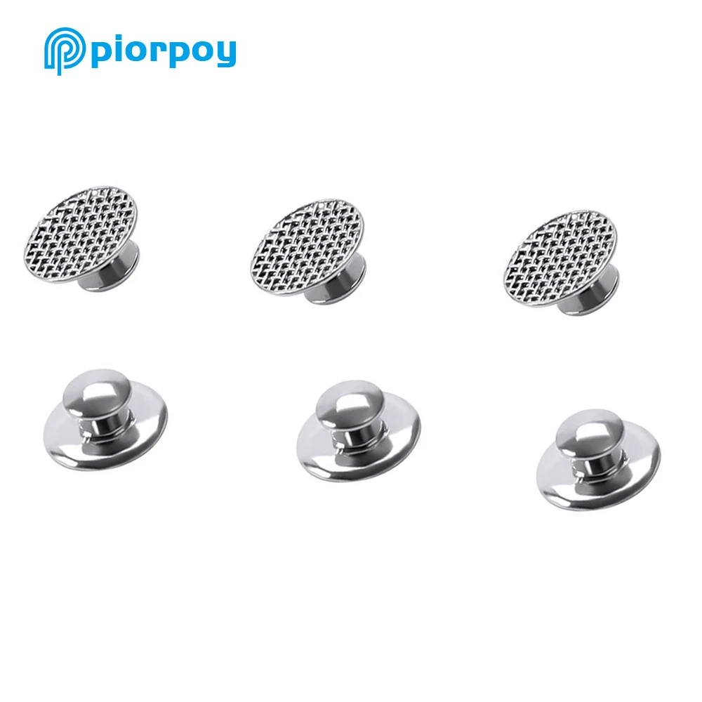 PIORPOY 10 Pcs/Pack Dental Orthodontic Lingual Buttons For Bondable Round Mesh Base Metal Tongue Side Buckle Dentistry Materials