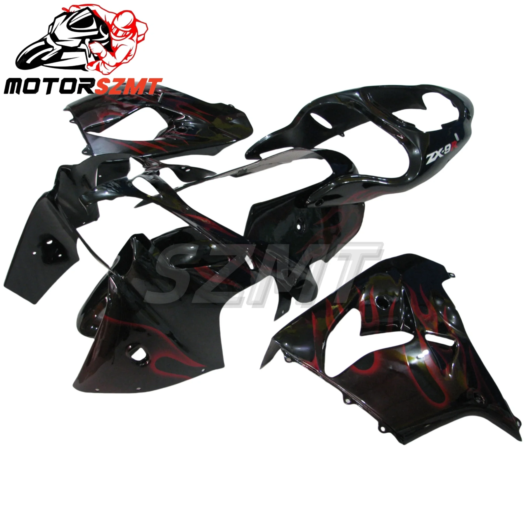 Abs-Verkleidung für Kawasaki ZX9R 2000–2001, grün-schwarze Rahmenverkleidungen, Zx9r 2001 Bodykits ZX9R 2000 2001