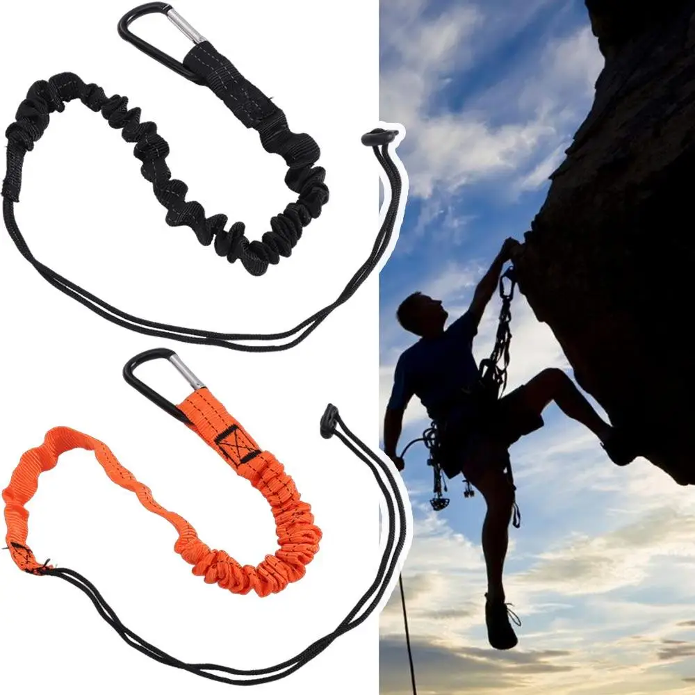 

With Carabiner Hook Safety Bungee Tether Climbing Working Telescopic Tool Safety Rope Aerial Work Anti-Falling Tool Lanyard
