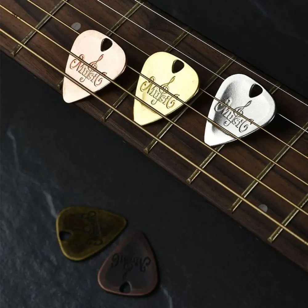 1pc Electric Guitar Bass Metal Guitar Pick Replacement Sparkling Guitar Pick Plectrum Ukulele Picks Zinc Alloy Triangular Design