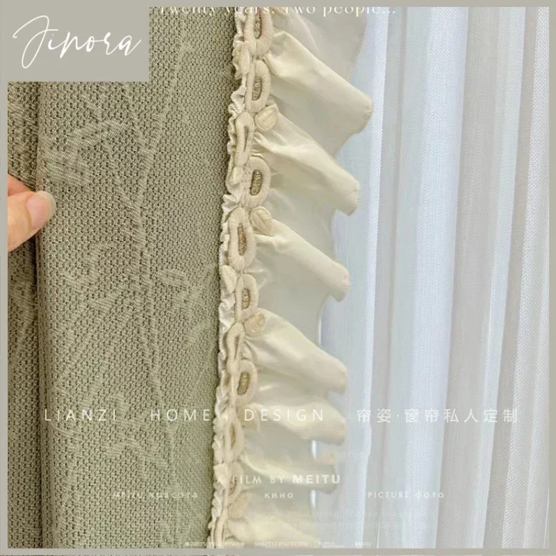 Chenille Thickened Jacquard Vines Are Fresh Luxurious Romantic Decor Curtains For Living Room Bedroom Dining Study Custom Size