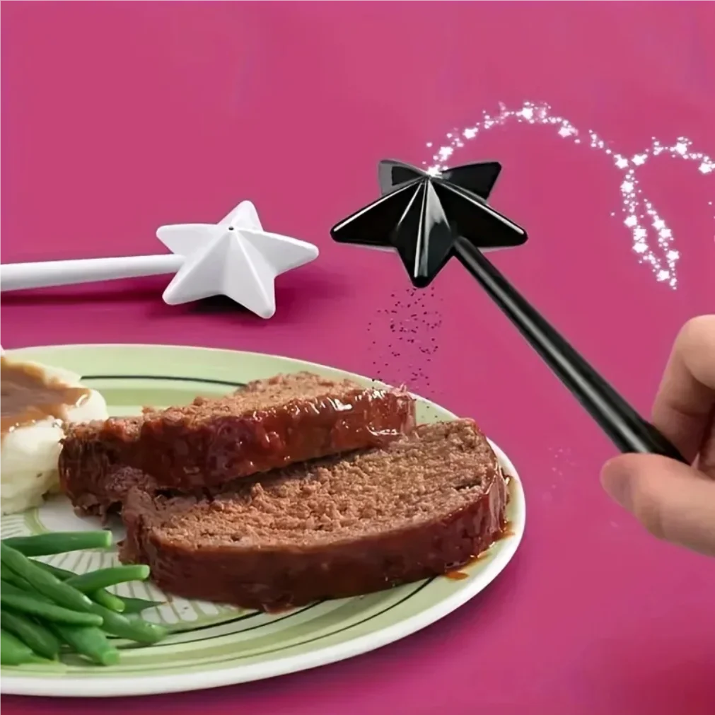 1/2pcs Portable Seasoning Bottle Reusable Magic Star Wand Seasoning Dispenser Seasoning Jar Set Kitchen & Dining BBQ Supplies
