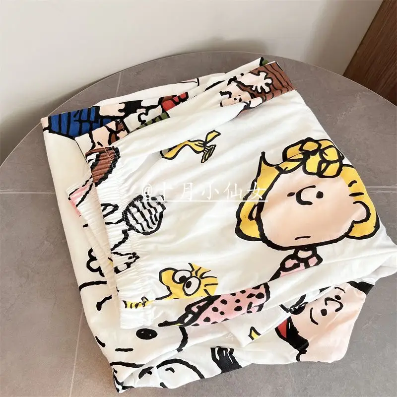 New Women Snoopy Pajamas Spring and Autumn New Long-Sleeved Trousers Japanese Style Ins Cartoon Cute and Sweet Home Clothes Set