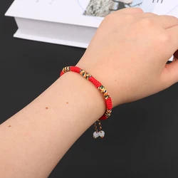 Lucky Red Weaved Bracelet Handmade Buddhist Knots Rope Bracelet Tibetan Infinity Charm Jewelry Gift