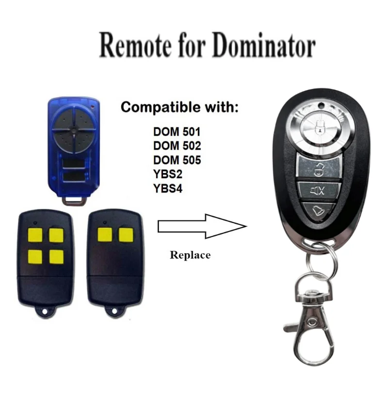 

For Dominator DOM 501, DOM 502, DOM 505 433.92mhz Rolling Code Garage Door Remote Control Transmitter