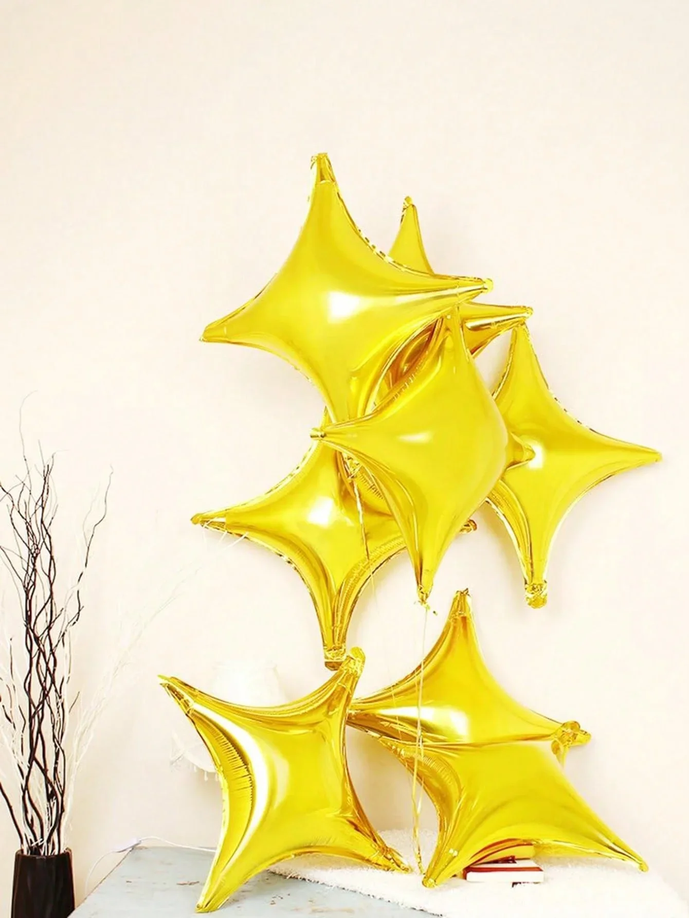 40pcs 10 inch gold and silver four corner star aluminum film balloons birthday party wedding decoration balloons