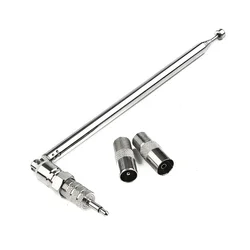 Antenna per radio FM DAB retrattile da 75 cm con 3 adattatori Ricevitore AV HiFi Mini sistema Ricevitore per auto Antenna Ricambi auto Accessorio