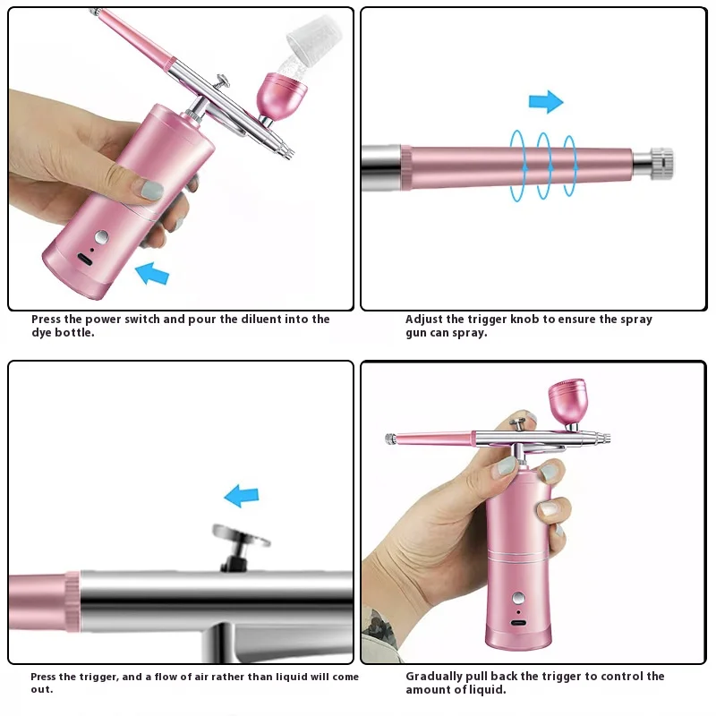モデルペイント、アクリルペイント、フィギュアカラーリング、ネイルアートスプレー用の電動スプレーガンとエアブラシキット